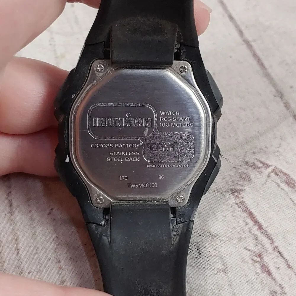 NEW BATTERY - Timex TW5M46100 Men's Ironman Digital Watch - Alarm Indiglo Resin
